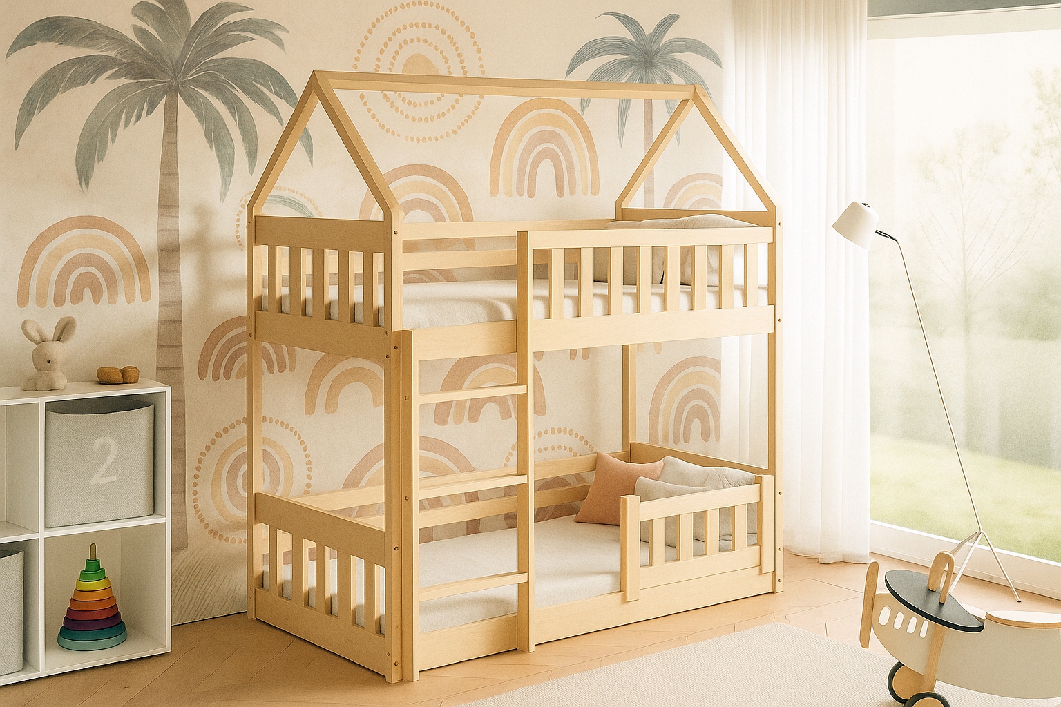 Łóżko piętrowe Domek Zuzia Slim 160x80 bez materacy