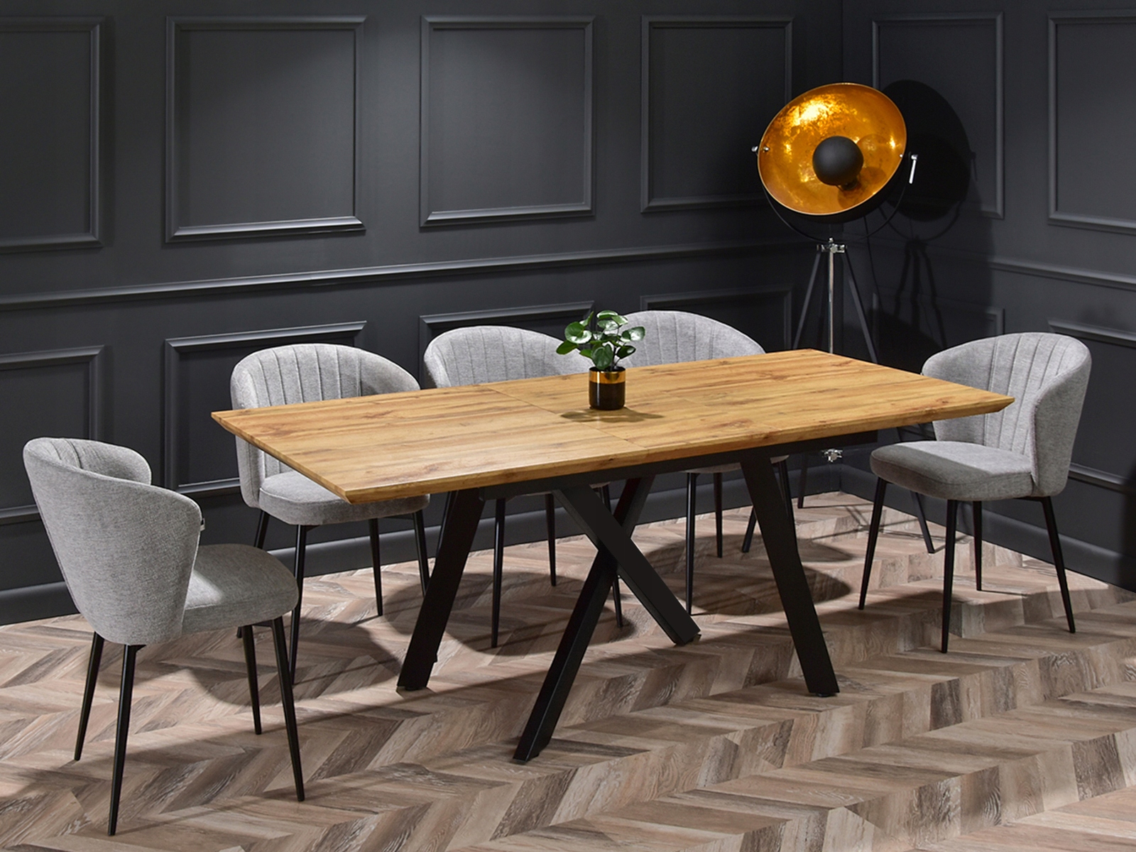 STÓŁ DĘBOWY ROZKŁADANY DO JADALNI NA UNIKALNEJ PODSTAWIE TIMOR Marka Mebel-Partner