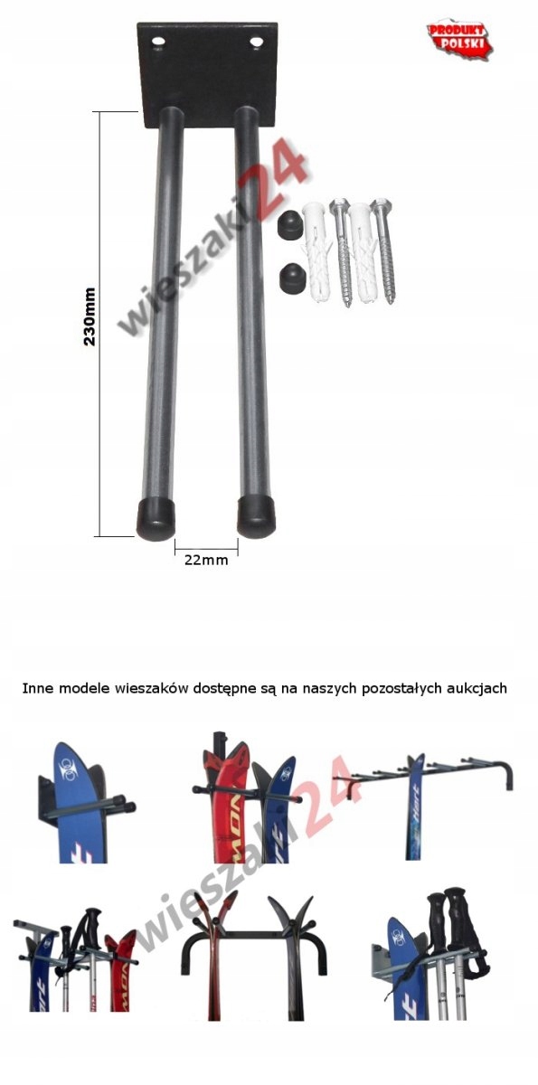 Wieszak na narty N2C Wieszaki24 Model 303
