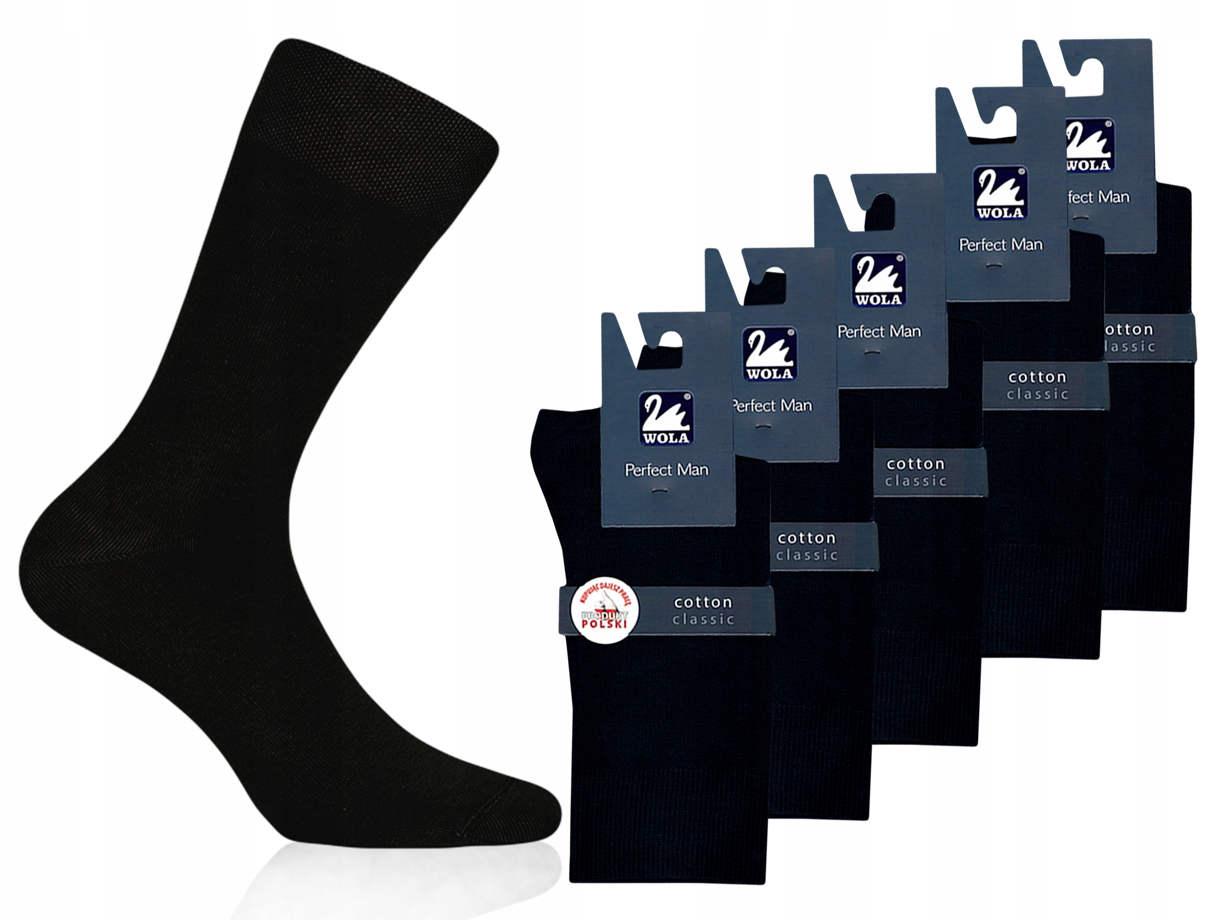 Skarpety Wola Perfect Man, 5-pak, czarny, 45-47