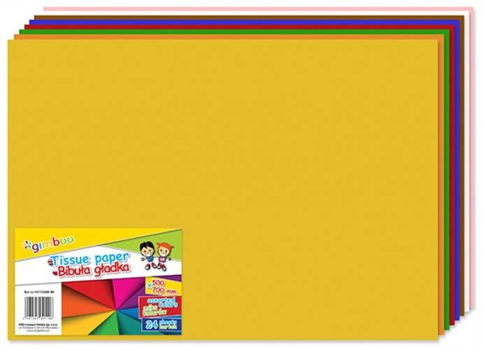 BIBUŁA GŁADKA GIMBOO W SKŁADKACH 50X70CM 24ARK MIX Rodzaj gładka