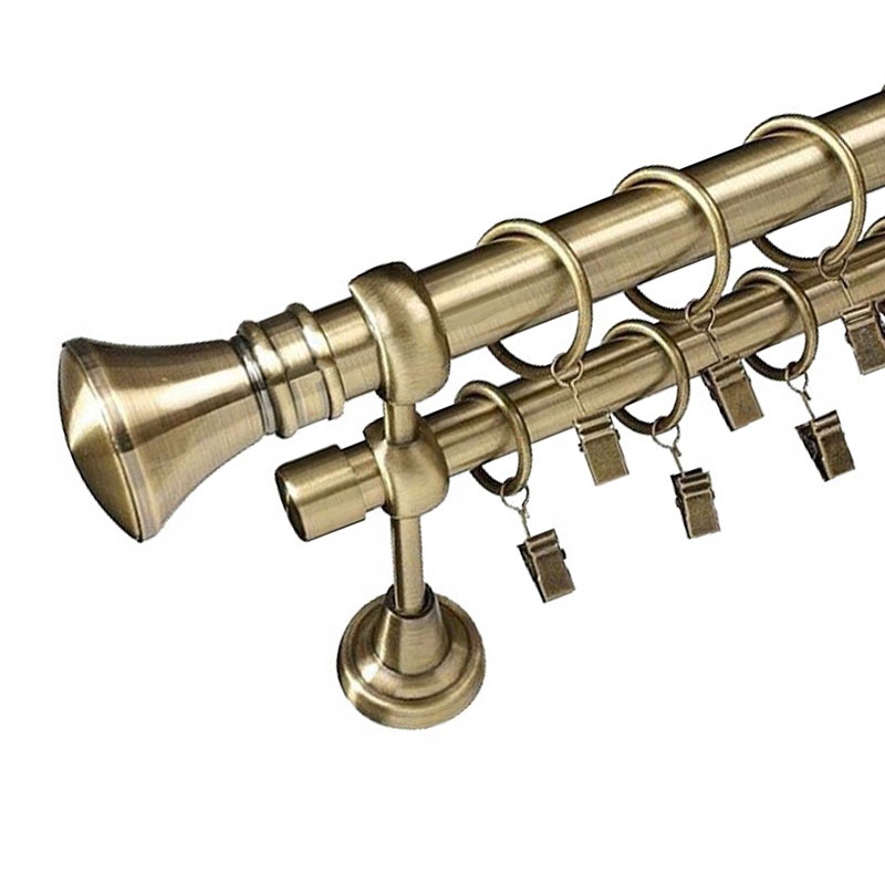 

Stylowy antyczny Karnisz 360 cm podwójny 25+19 mm