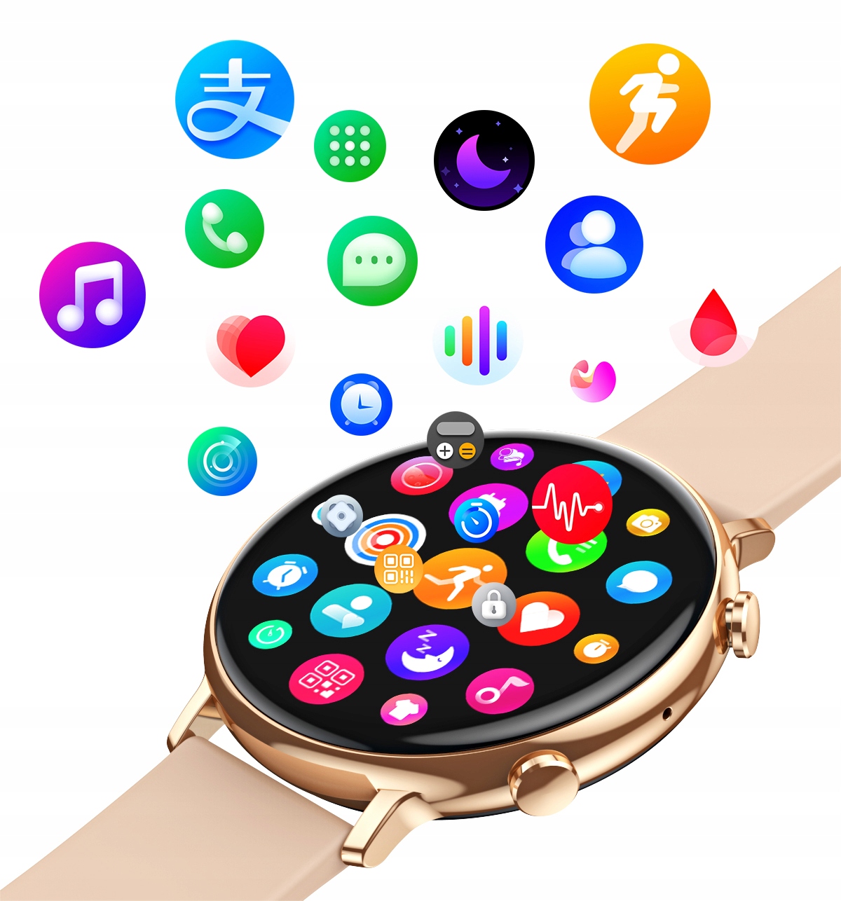 SMARTWATCH ZEGAREK DAMSKI POLSKIE MENU ROZMOWY POWIADOMIENIA SPORT 4 PASKI Model inny