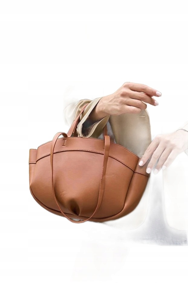 Madamra Kabelka Přes Rameno Dámská Hnědá Hladká Eko Kůže 5FA