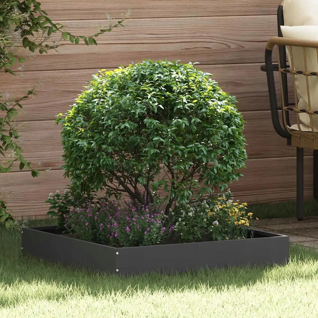 vidaXL Okraj trávníku 6 pcs Černá 60 x 60 x 13 cm Ocel