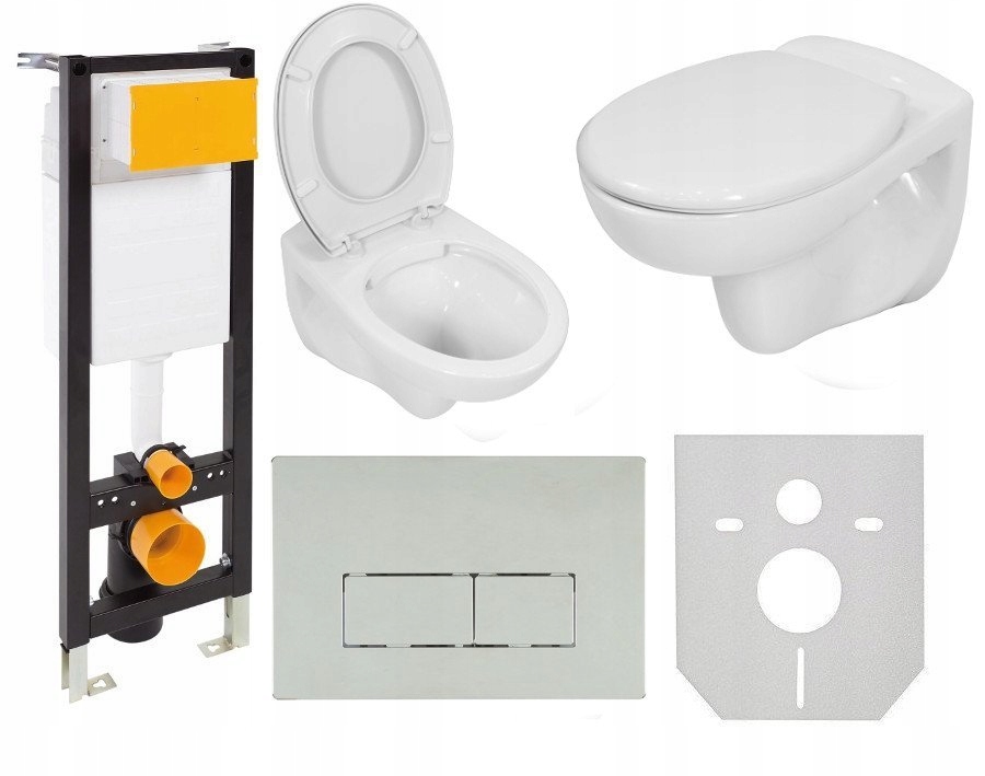 Sada podomítková nádržka EcoBox Square Duo Chrom