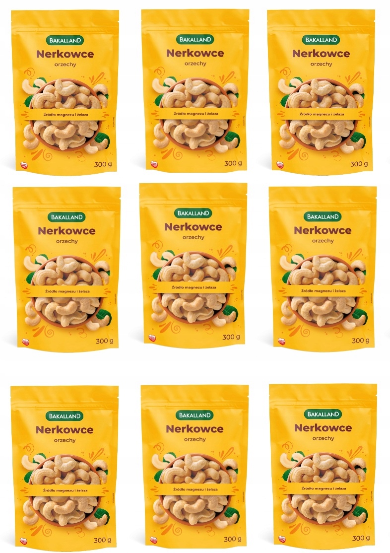 9x 300g Bakalland orzechy nerkowca nerkowce Karton