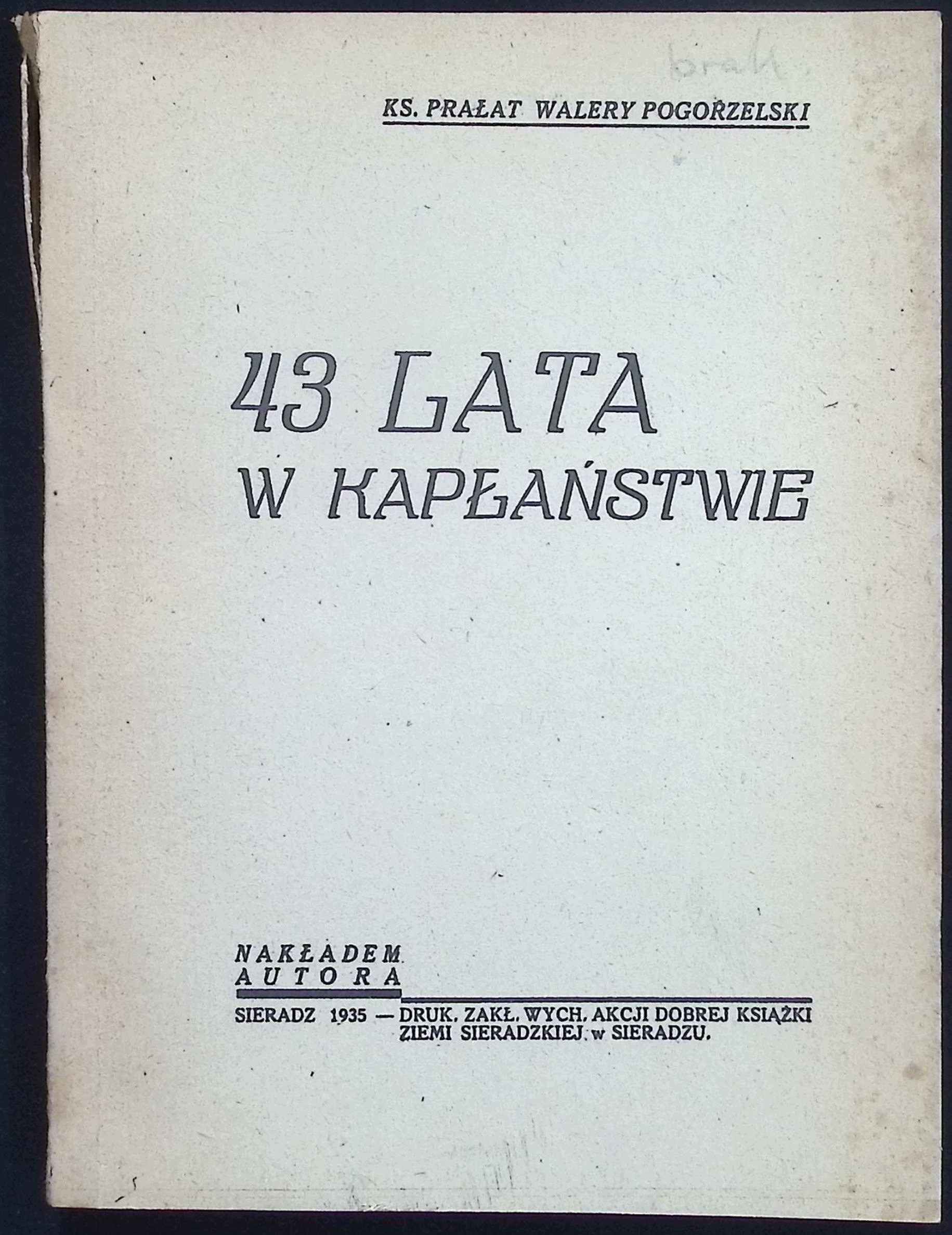 43 lata w kapłaństwie Pogorzelski reprint