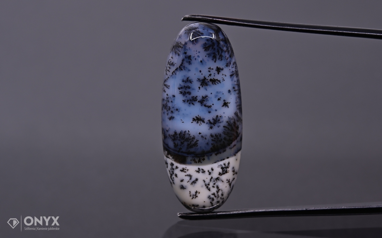 Dendritový achát z Turecka kabošon ovál 35x15 mm