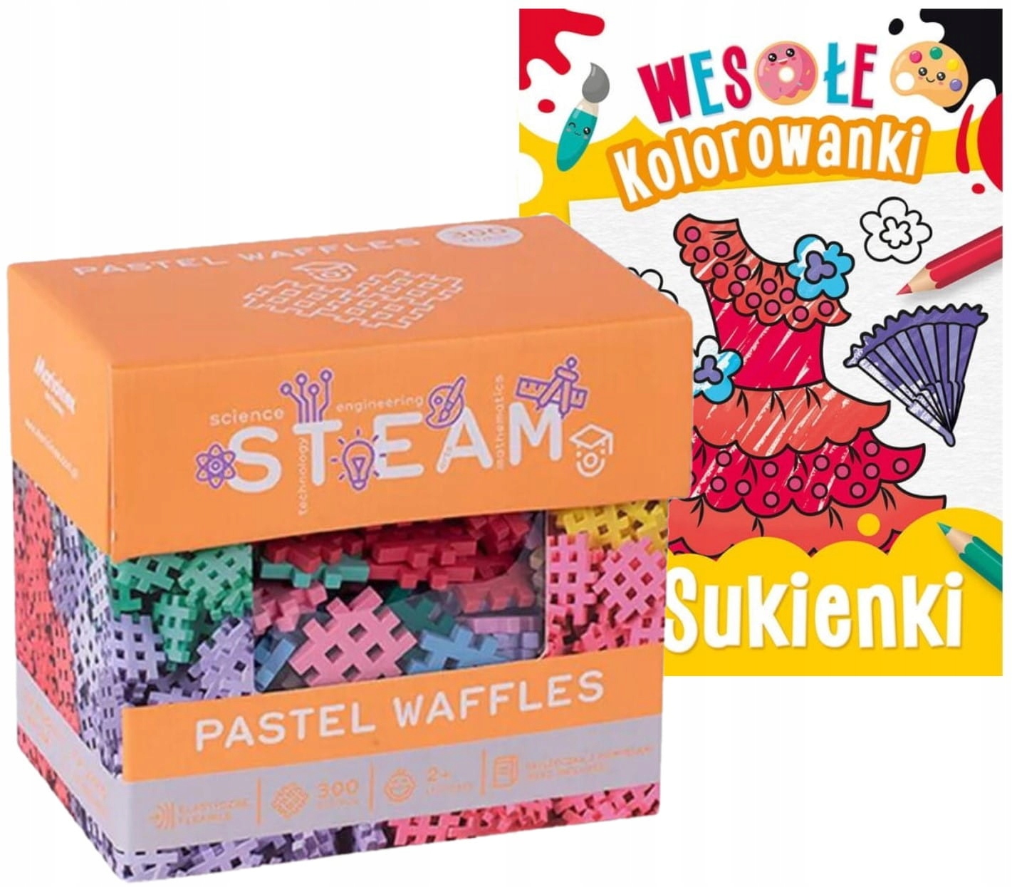 Marioinex Klocki Wafle Mini Waffle Pastel 300 el. Kolorowanki Sukienki-Zdjęcie-0