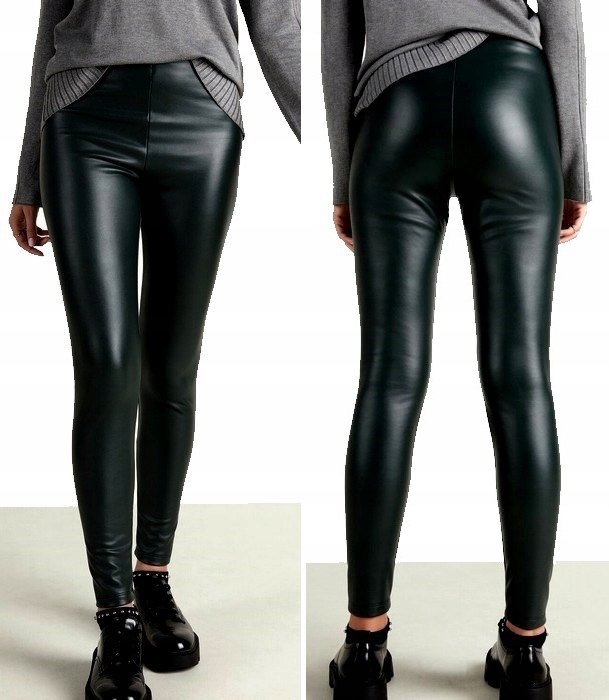 

Calzedonia Tezenis legginsy efekt skóry termicz S