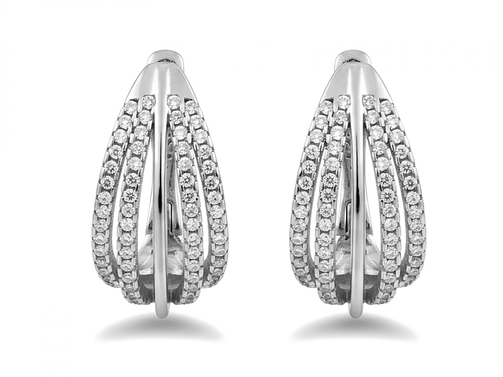 Dámské náušnice ze stříbra 925 Ažurové se zirkony jako dárek, módní vzor