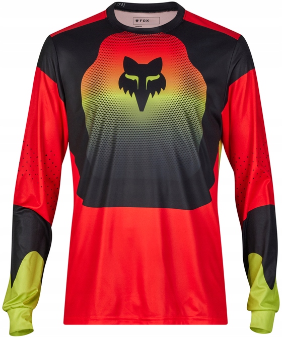 Cyklistický dres Fox Ranger Ls Jersey Revise, velikost XL, červená/žlutá