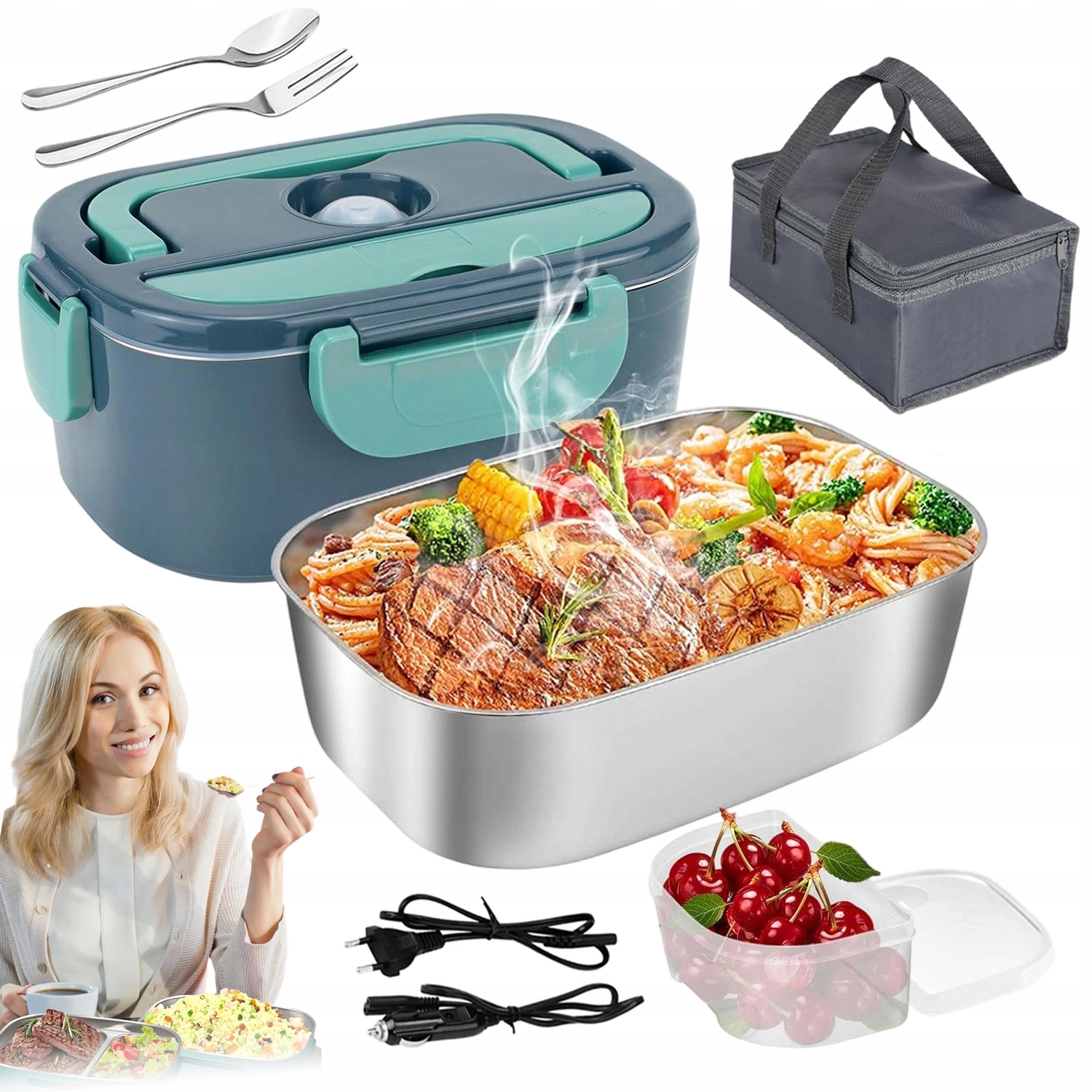 Obědový Box Z Nerezové Oceli S Elektrickým Ohřevem 1,5 L/100 W