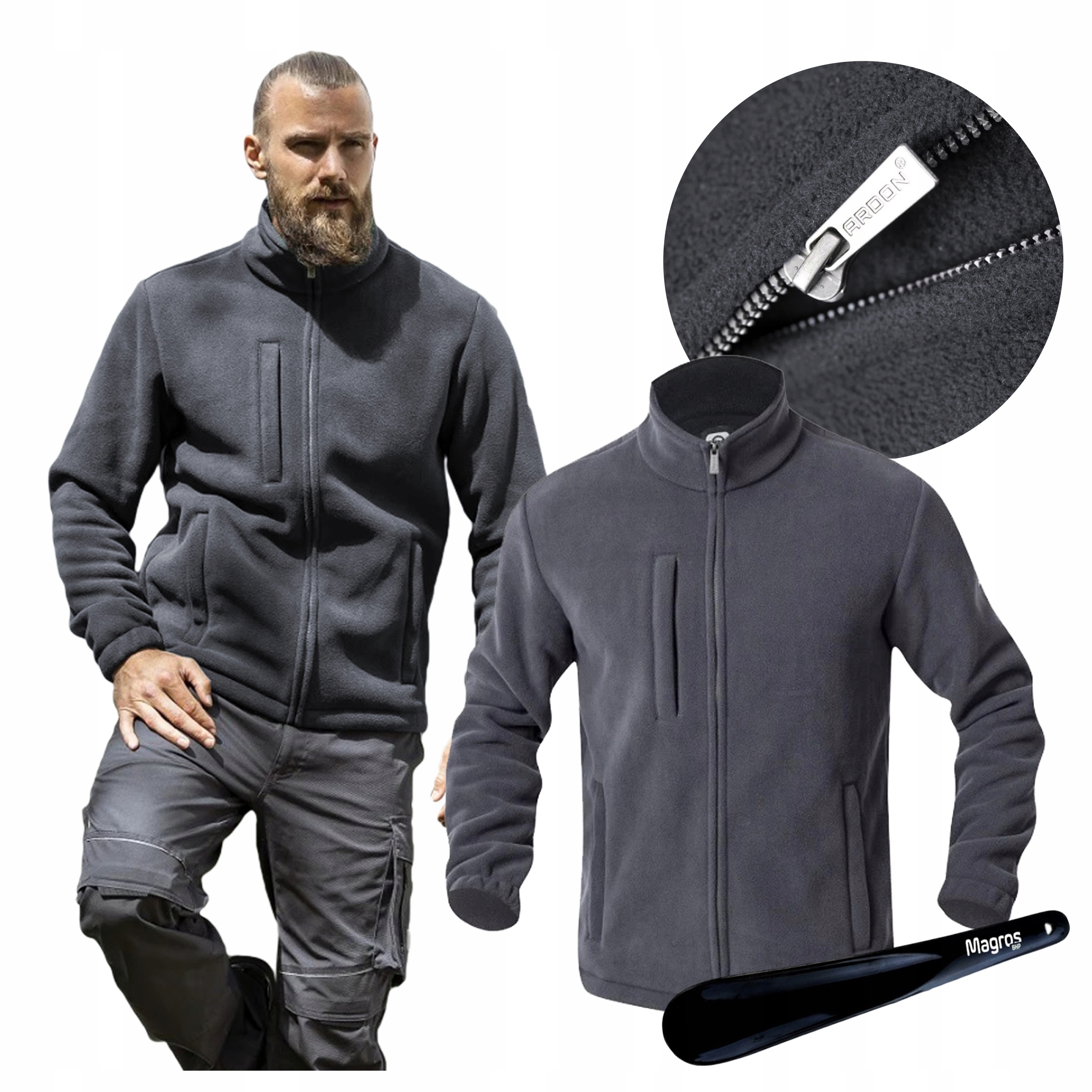 Mikina Šedá Bozp Teplá pracovní mikina Ardon 450 g/m2