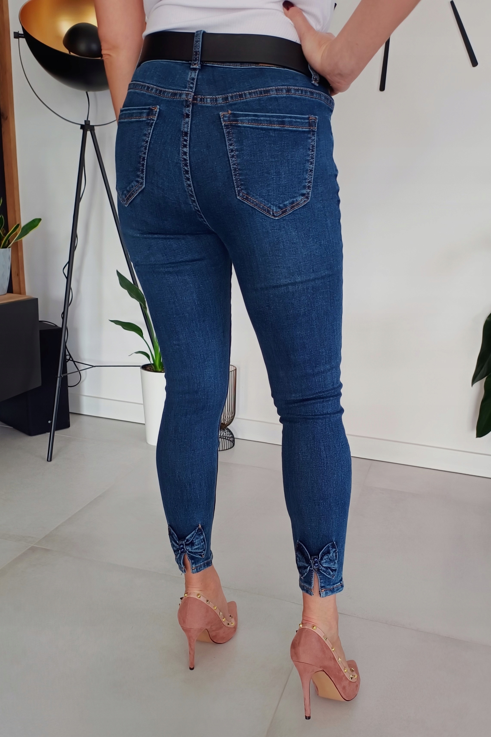 MODNE Spodnie Jeansy KOKARDA Wyszczuplające 46 / 3XL Materiał dominujący bawełna