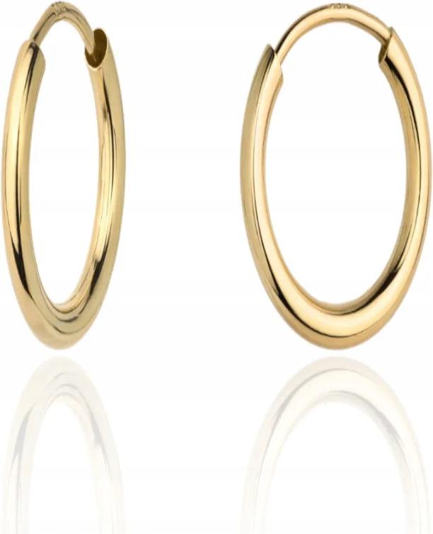 Náušnice zlaté hladké ovál 585 jemné klasické jako dárek