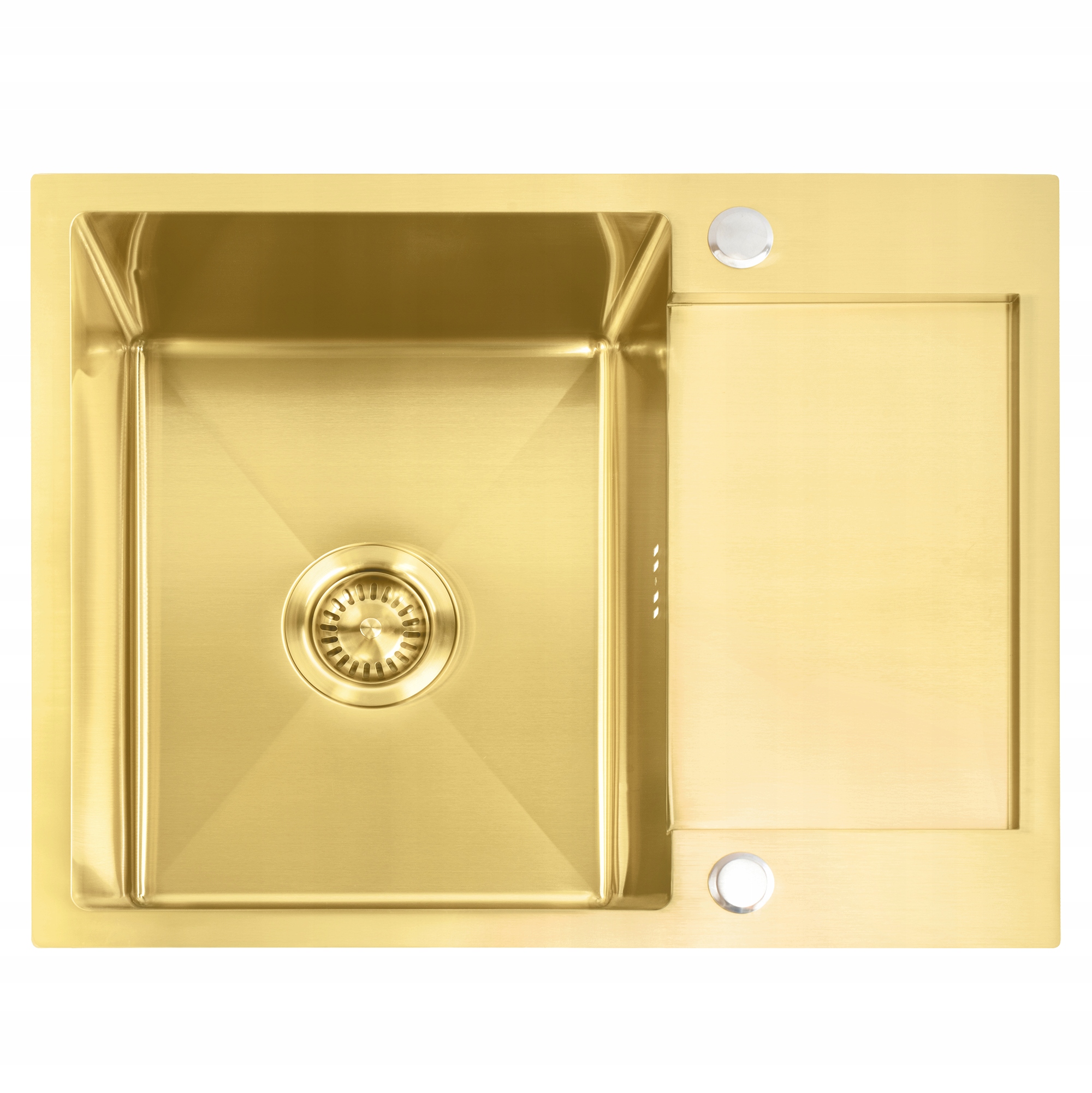 Jednokomorový Dřez S Odkapávačem Zlatý Rea Paul Brush Gold 48 cm