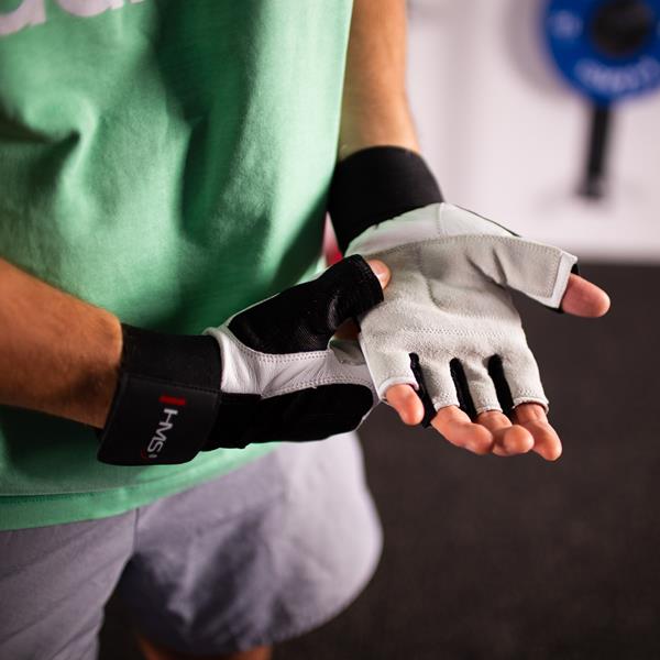 RST04 WHITE-BLACK ROZM. XL RĘKAWICE NA SIŁOWNIĘ HMS Rozmiar XL