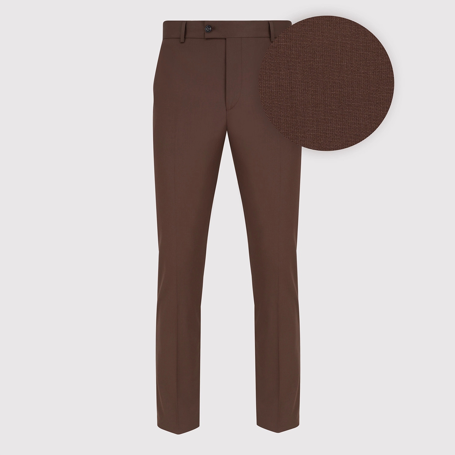 Hladké oblekové kalhoty v hnědé barvě Pako Lorentet vel