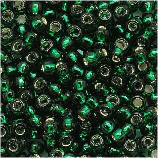 Toho Round Silver-Lined Green Emerald 8/0-36