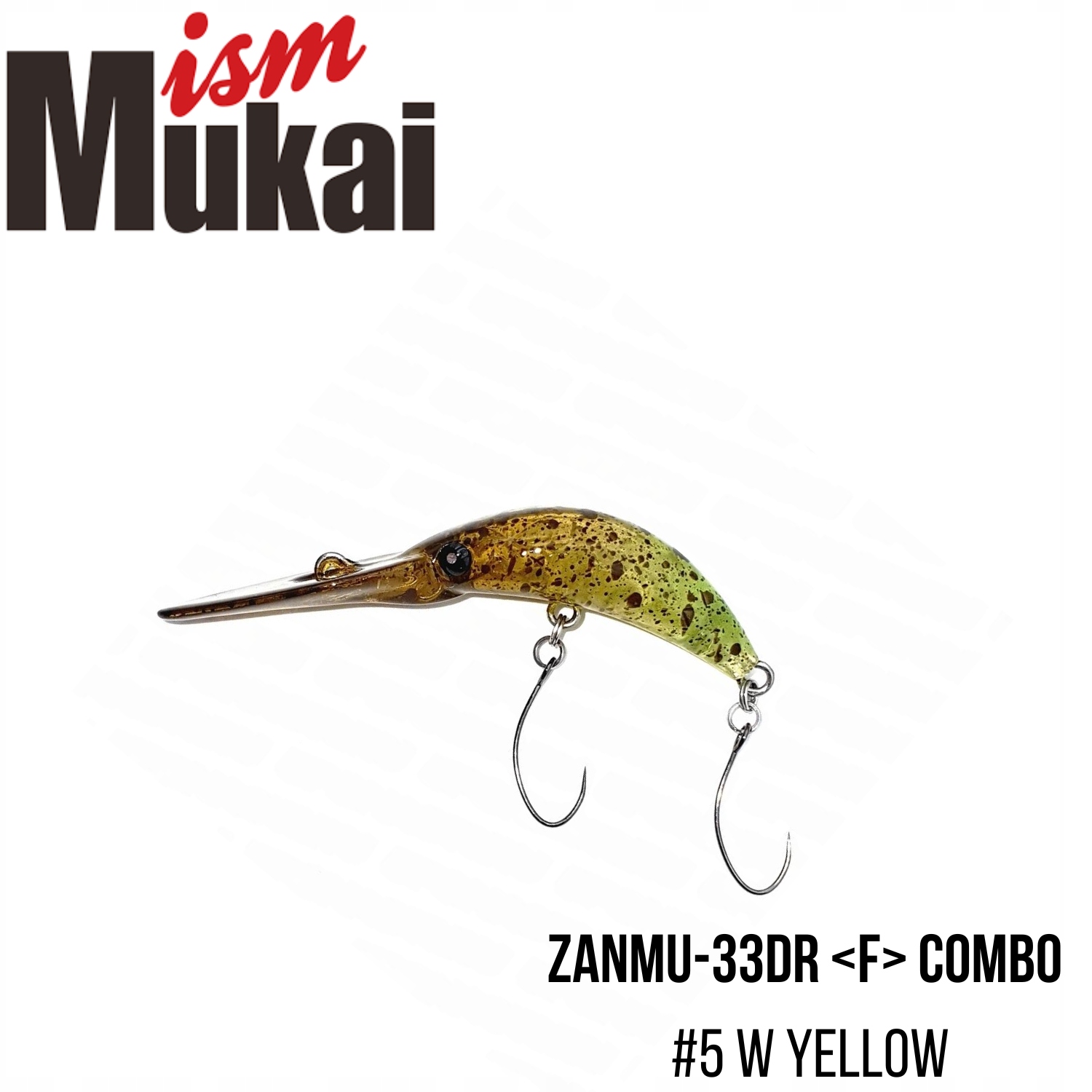 Wobler Mukai ZANMU-33DR F "Combo" #5 W Yellow (33mm; 2,2g)