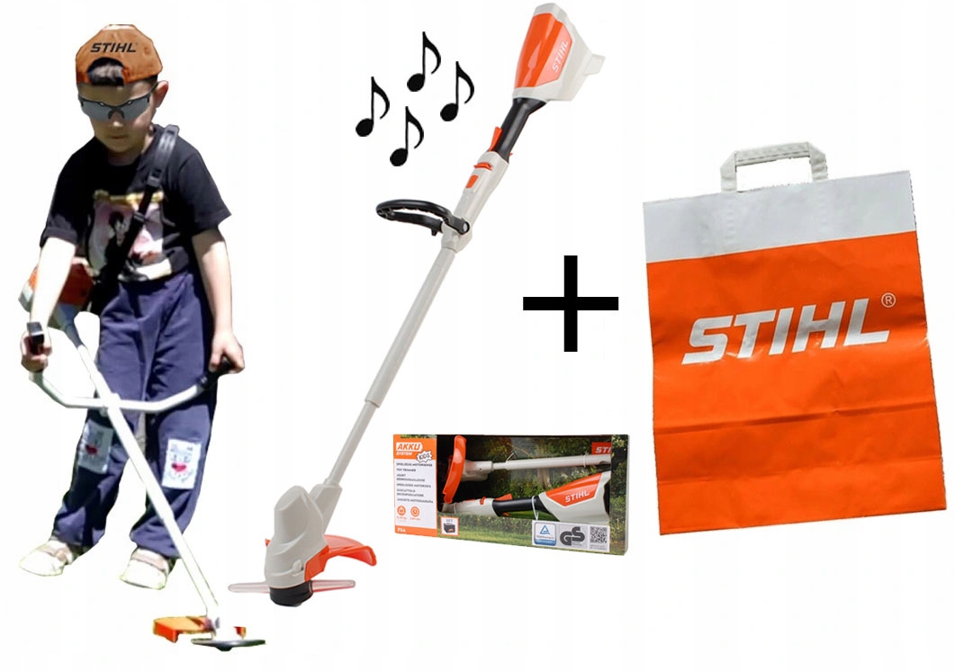 STIHL KOSA PODKASZARKA KOSIARKA ZABAWKA NA BATERIE DLA DZIECI + GRATIS