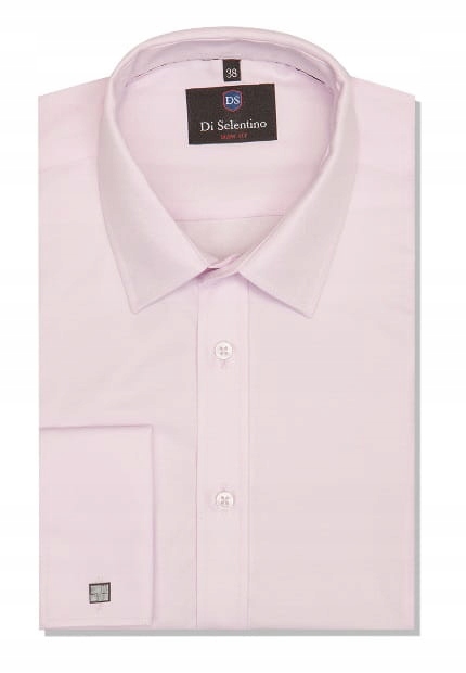 

Koszula męska różowa elegancka spinkę slim fit 38