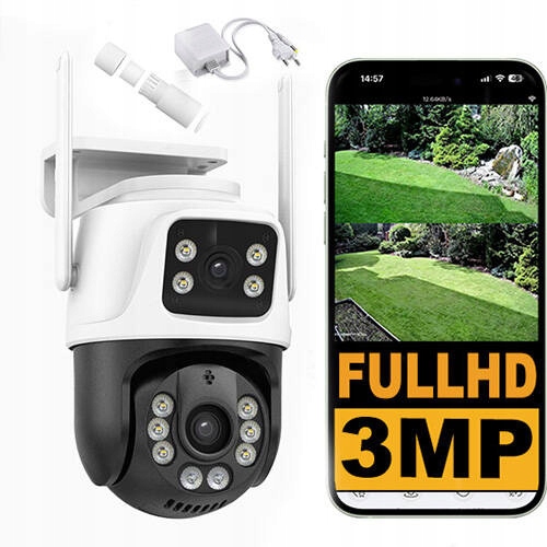 Venkovní kamera Icsee Dual 3MP Wifi sledování postavy