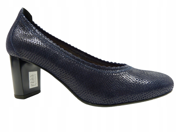 Modré dámské lodičky na stabilním podpatku a koženém podpatku Sala 35