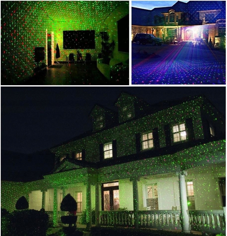 PROJEKTOR LASEROWY RGB RUCHOMY ŚWIĄTECZNY PREZENT STAR SHOWER LAMPKI CHOINK Mocowanie trzpień do wbicia w ziemię