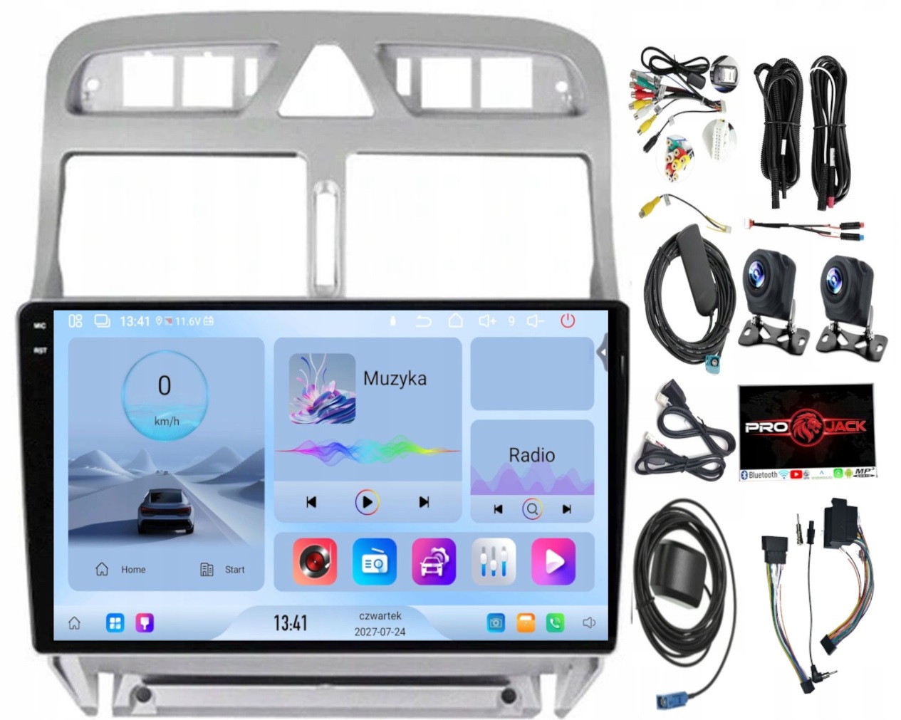 Rádio Navigace Carplay Gps Android Peugeot 307 2001-2008 4GB 64GB Sim