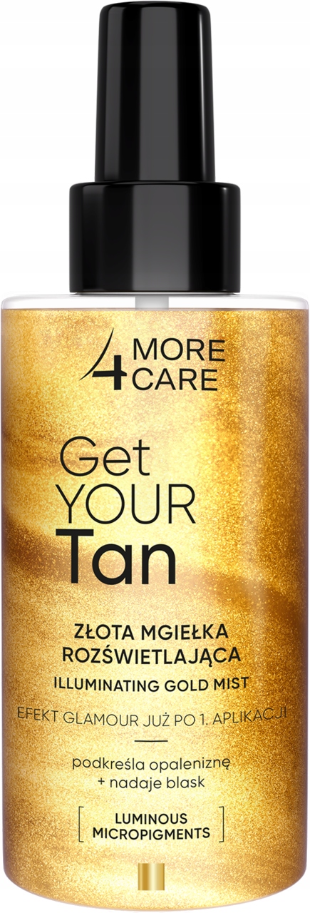 MORE4CARE Get Your Tan Tělová Mlha Rozjasňující Zlatá 150 ML