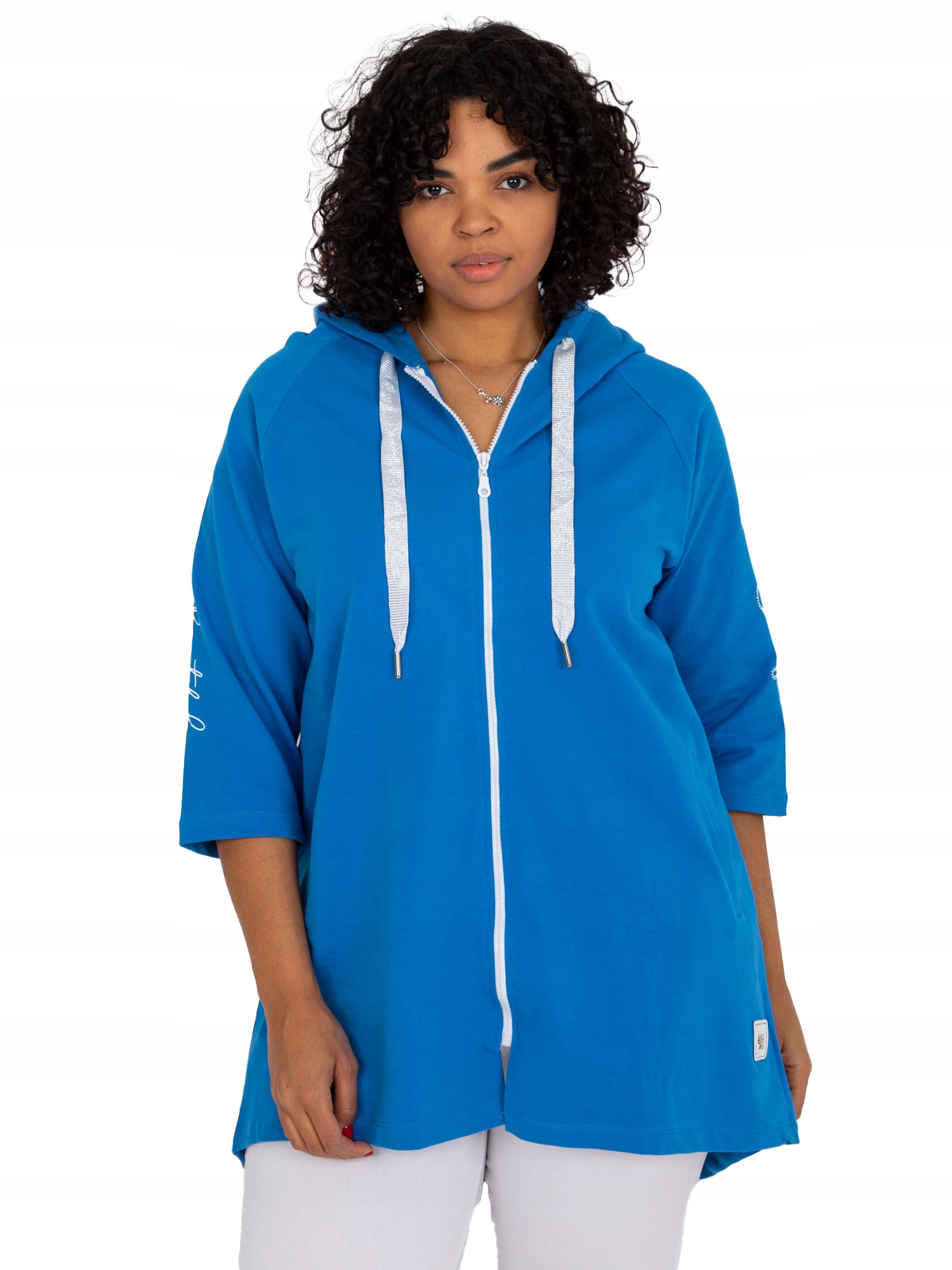 

Długa Bluza Damska Dresowa Plus Size z kapturem