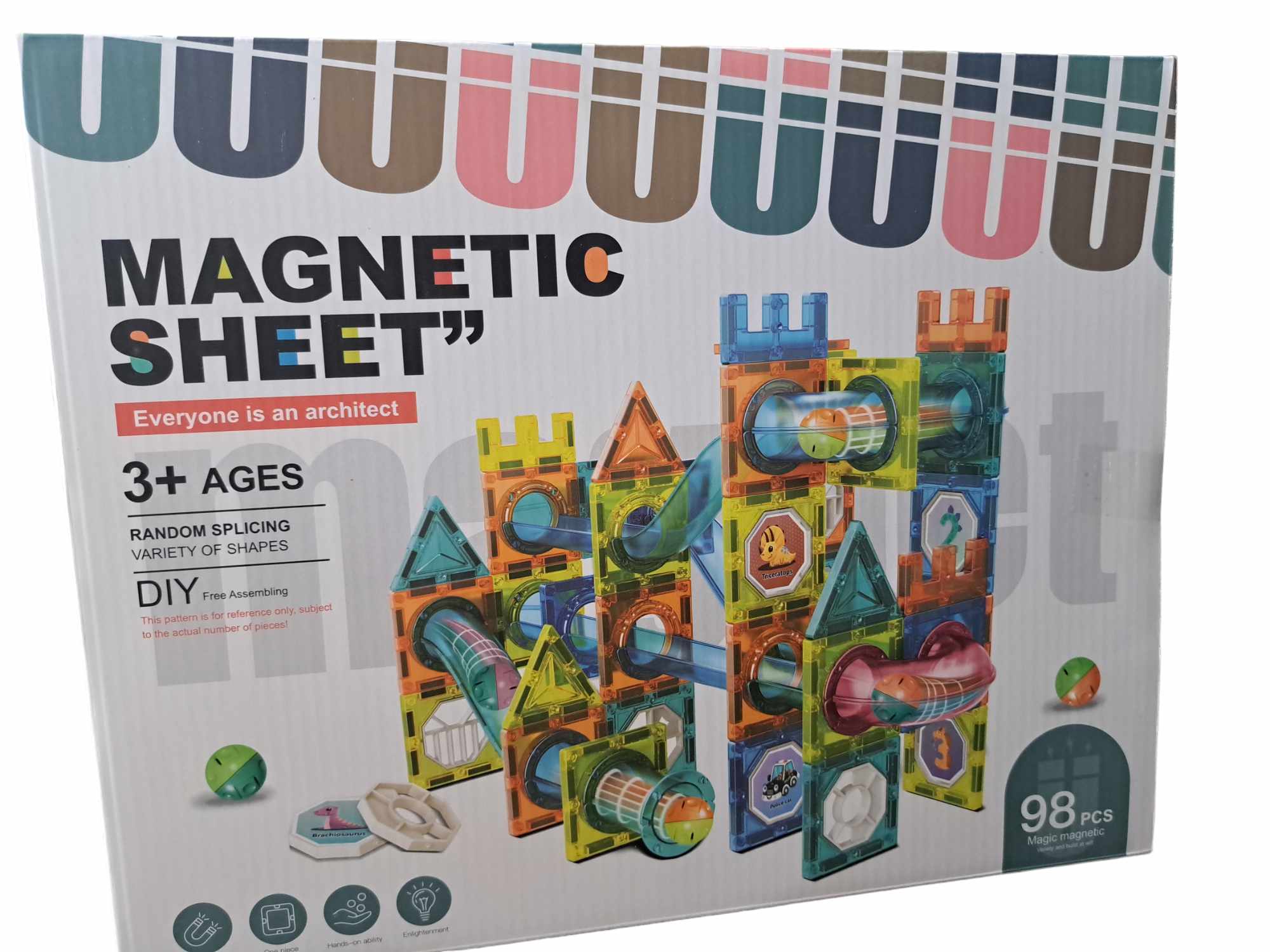 Klocki magnetyczne MAGNETIC SHEET KLOCKI MAGNETYCZNE 98 szt.