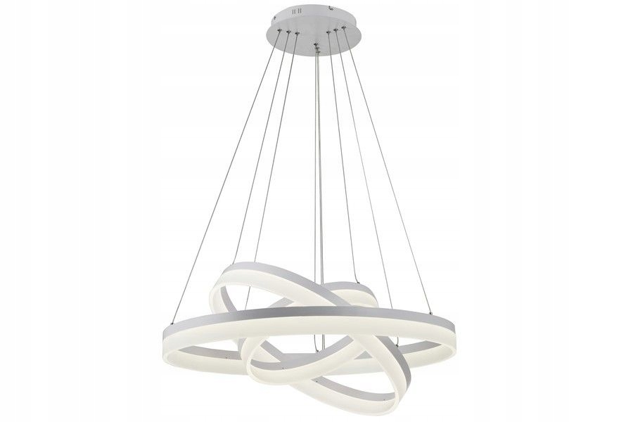 Velká reprezentativní závěsná lampa Ring Led bílá Cornelia obývací pokoj hala