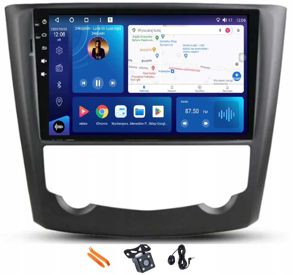 Rádio Android Navigácia M8250 Qled Carplay Lte Gps Renault Kadjar 15-17
