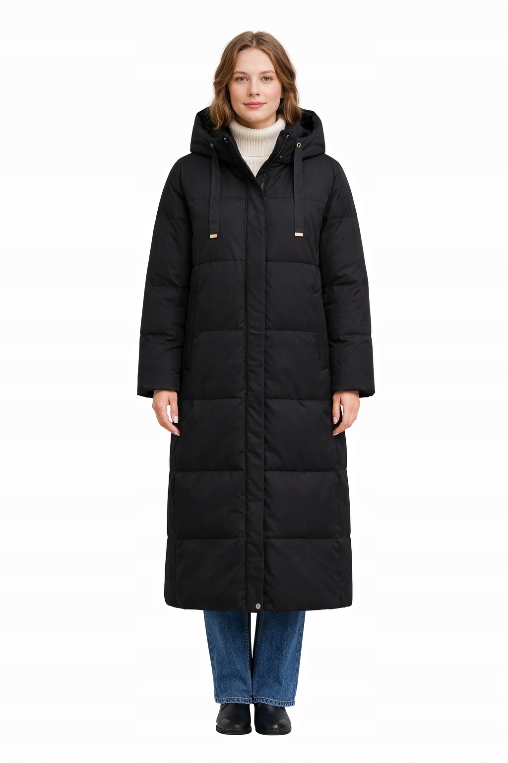 Mos Mosh Černá Prošívaná Zimní Bunda S Kapucí Dlouhá S I1I
