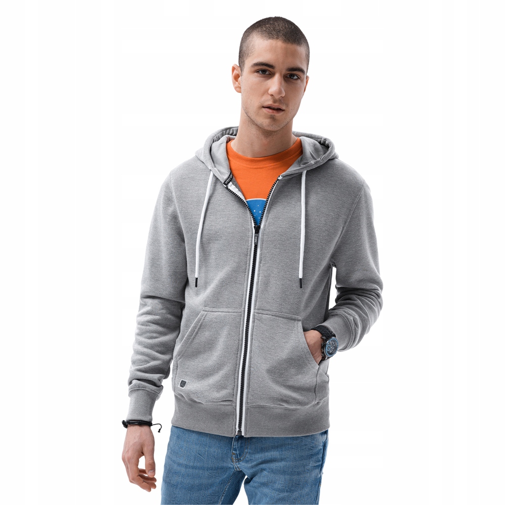 

Bluza męska rozpinana z kapturem B977 szary m. L