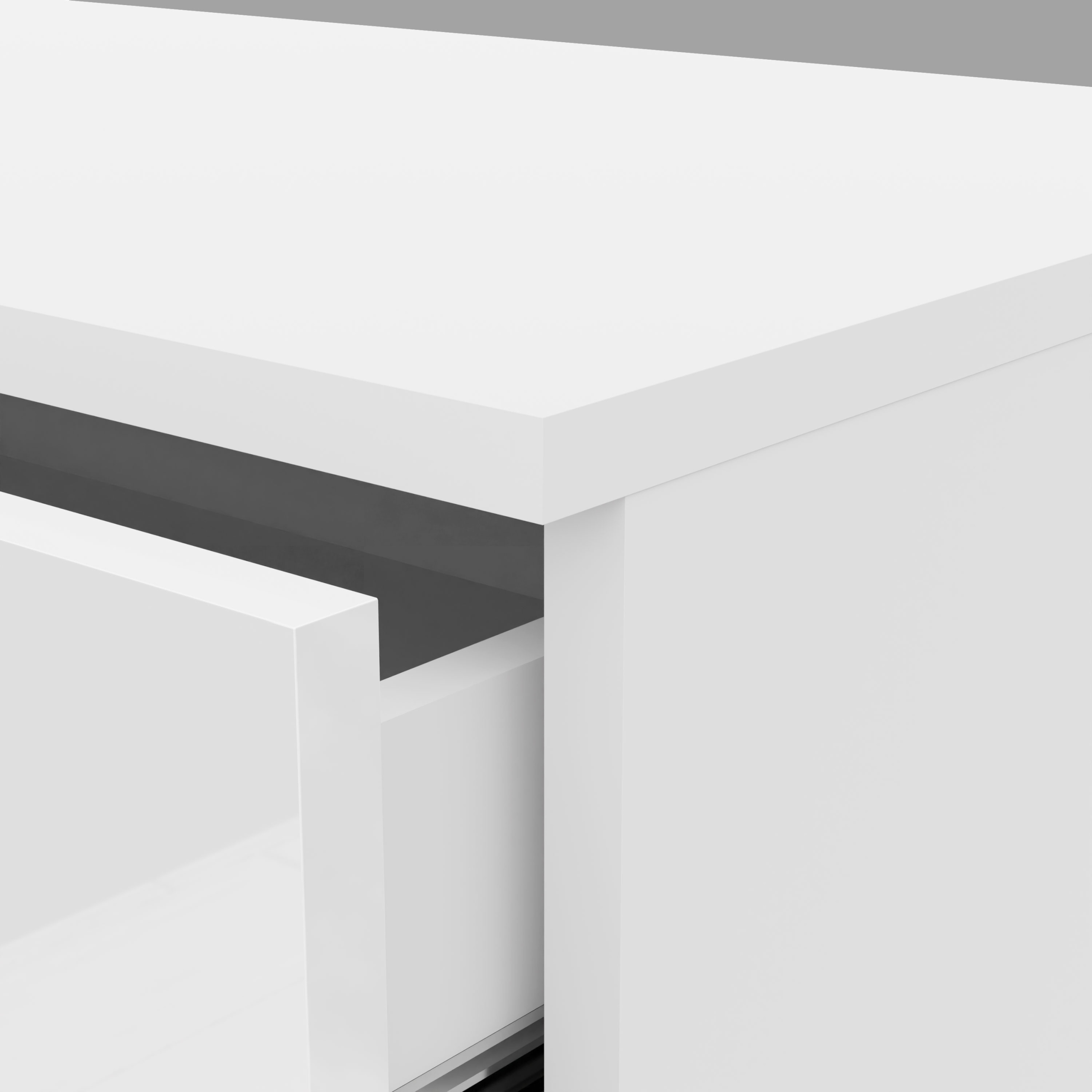 Komoda toaletka LINA uchwyt chrom biały POŁYSK LED Szerokość mebla 95 cm