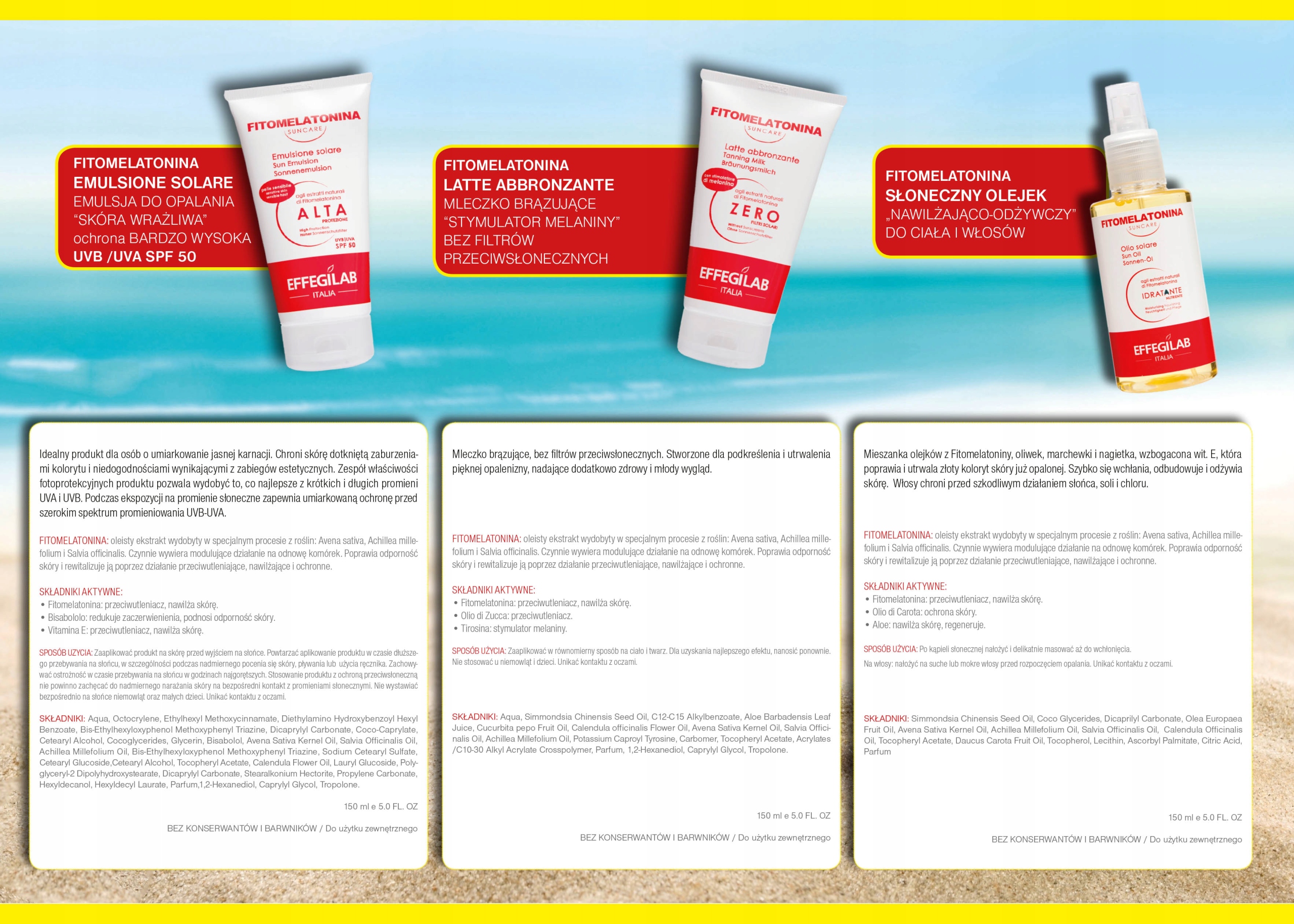 FITOMELATONINA KREM OCHRONNY 150 ml UVA UVB SPF10 Marka Effegilab