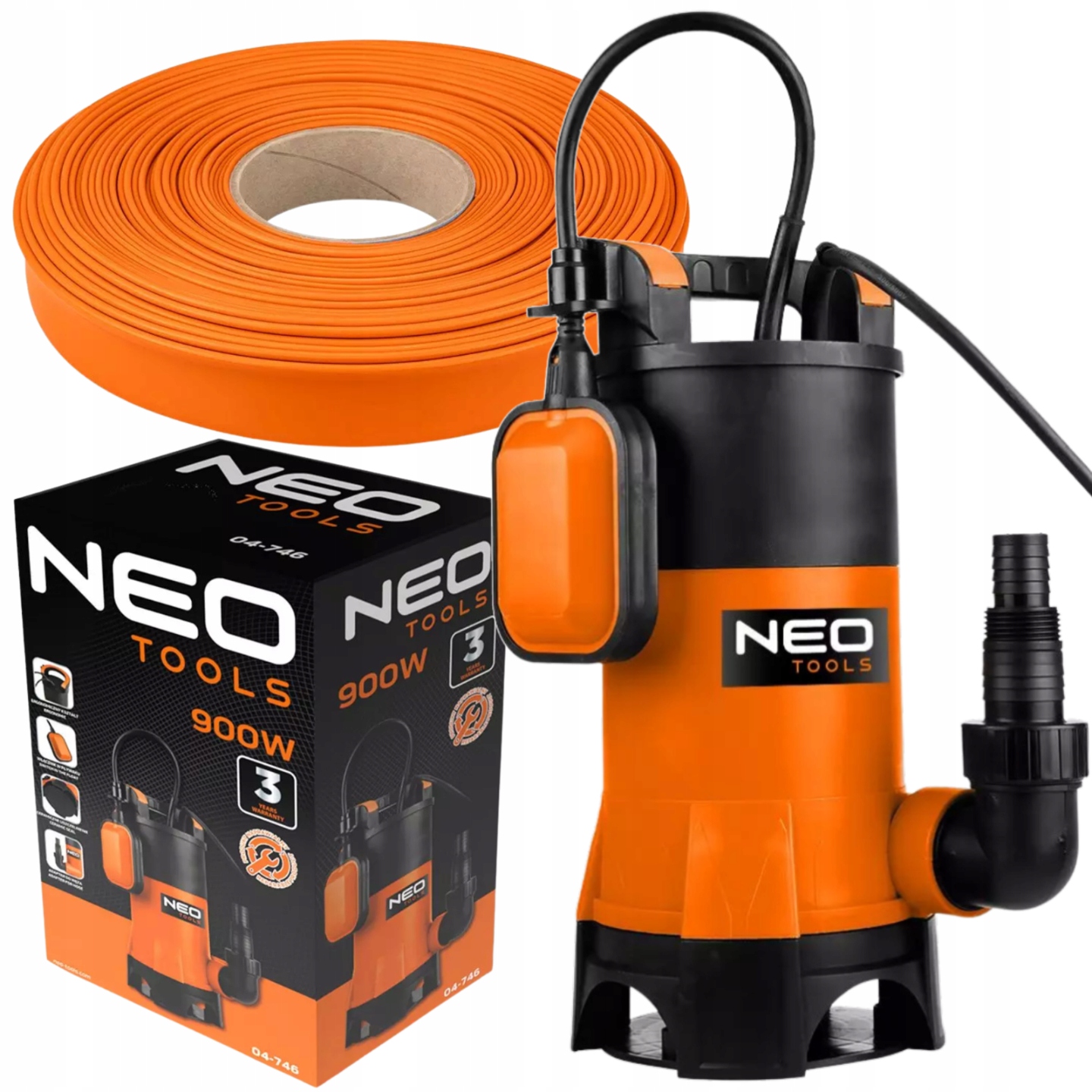 Pompa Zanurzeniowa Zatapialna do Wody Brudnej 900W Wąż tłoczny fi 1", 30m