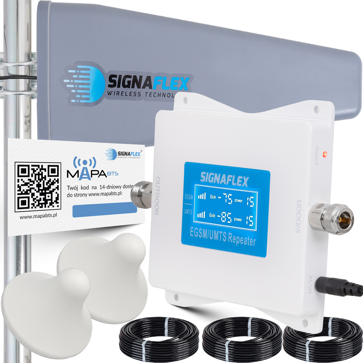 Sada Zosilňovačov Internetového Signálu Telefonu Gsm 2G 3G Antény 15 m