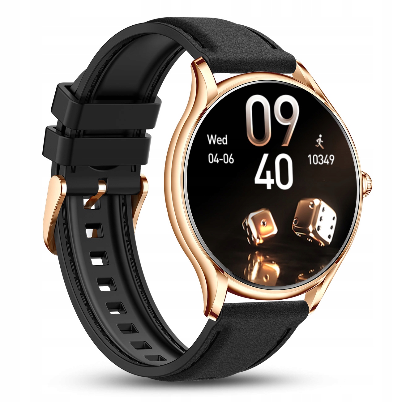SMARTWATCH DAMSKI ZEGAREK PL MENU POWIADOMIENIA ROZMOWY SMART WATCH 4 PASKI Kolor złoty
