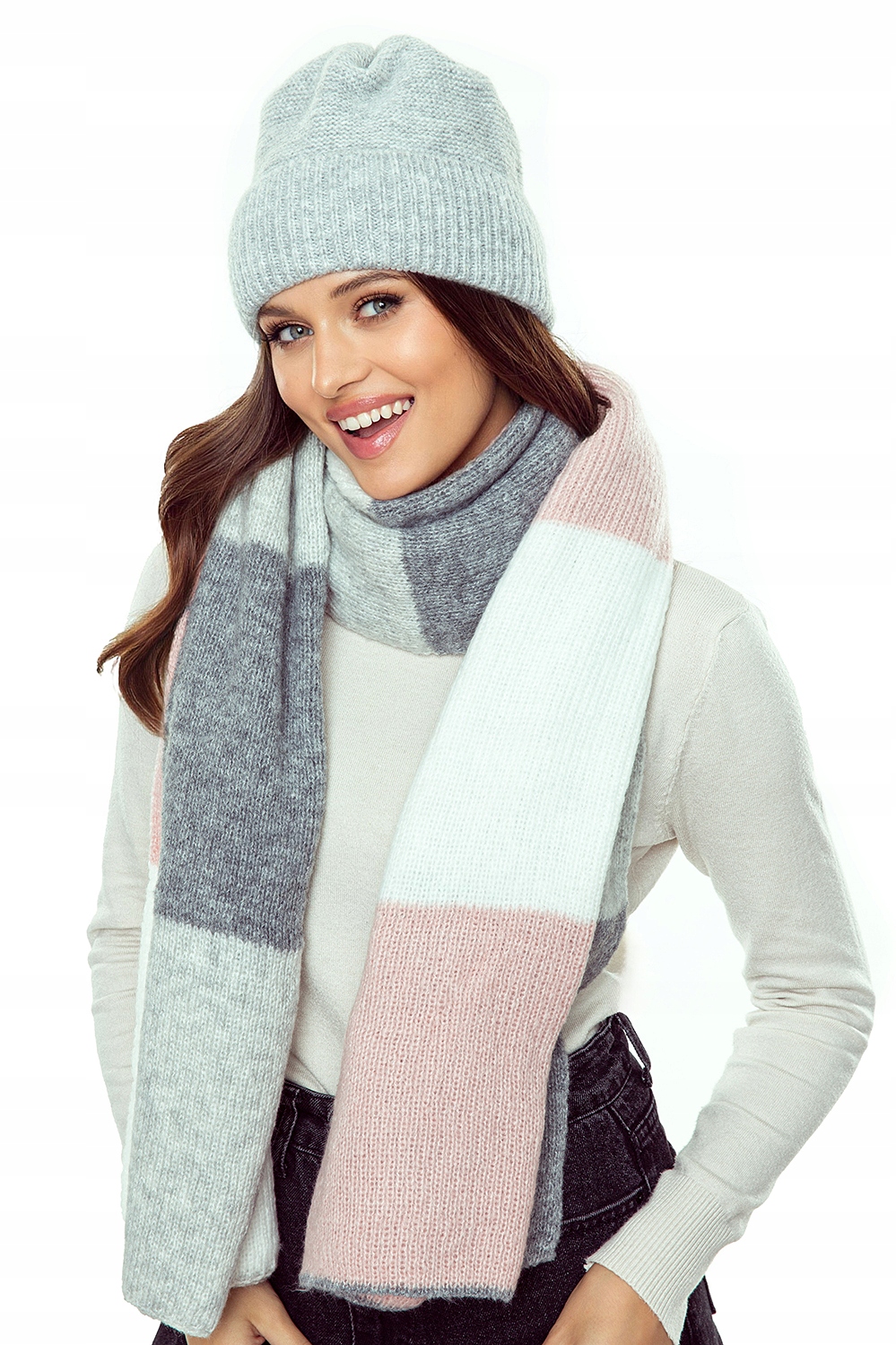 Teplý Zimní Komplet Na Zimu Dámská Čepice Velký Šátek Šála 200 CM