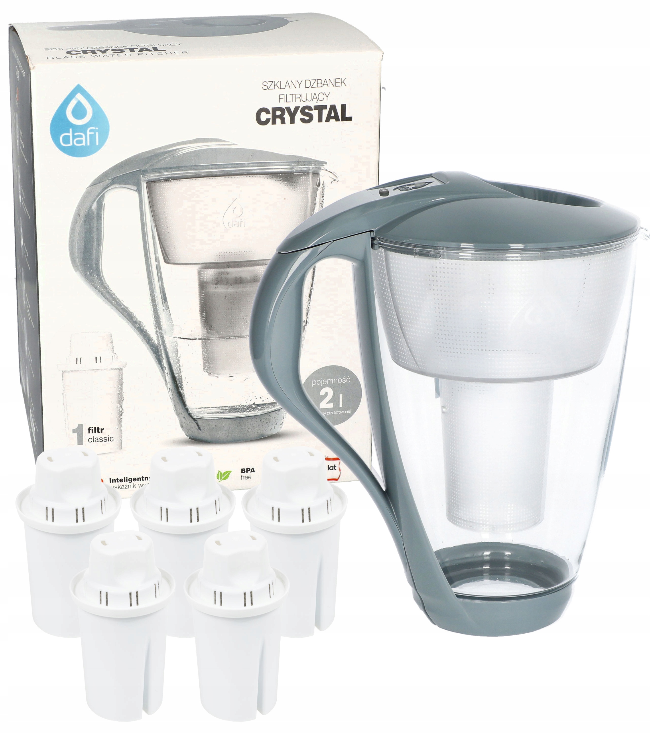 

Dzbanek Filtrujący Wodę Dafi Crystal Led 5 Filtr