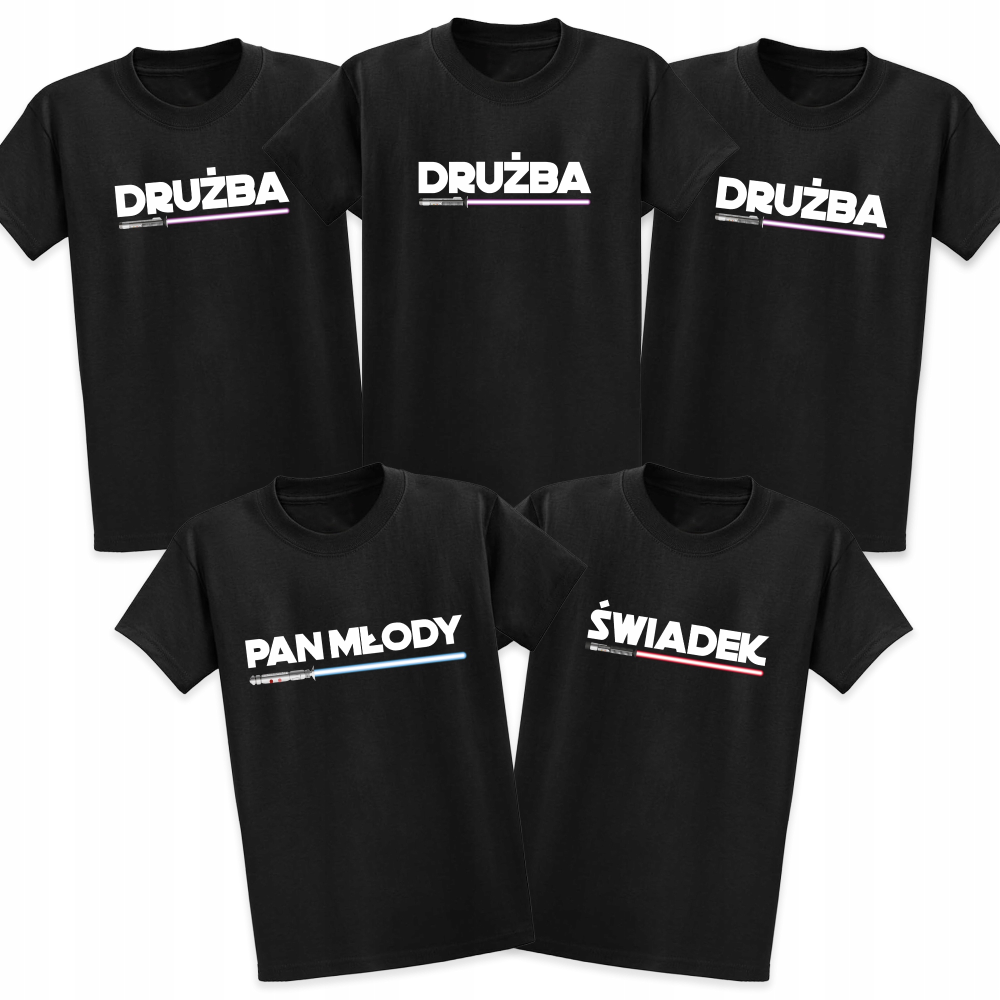 Sada triček na rozlučku se svobodou Dárek Ženich, svědek, družička S