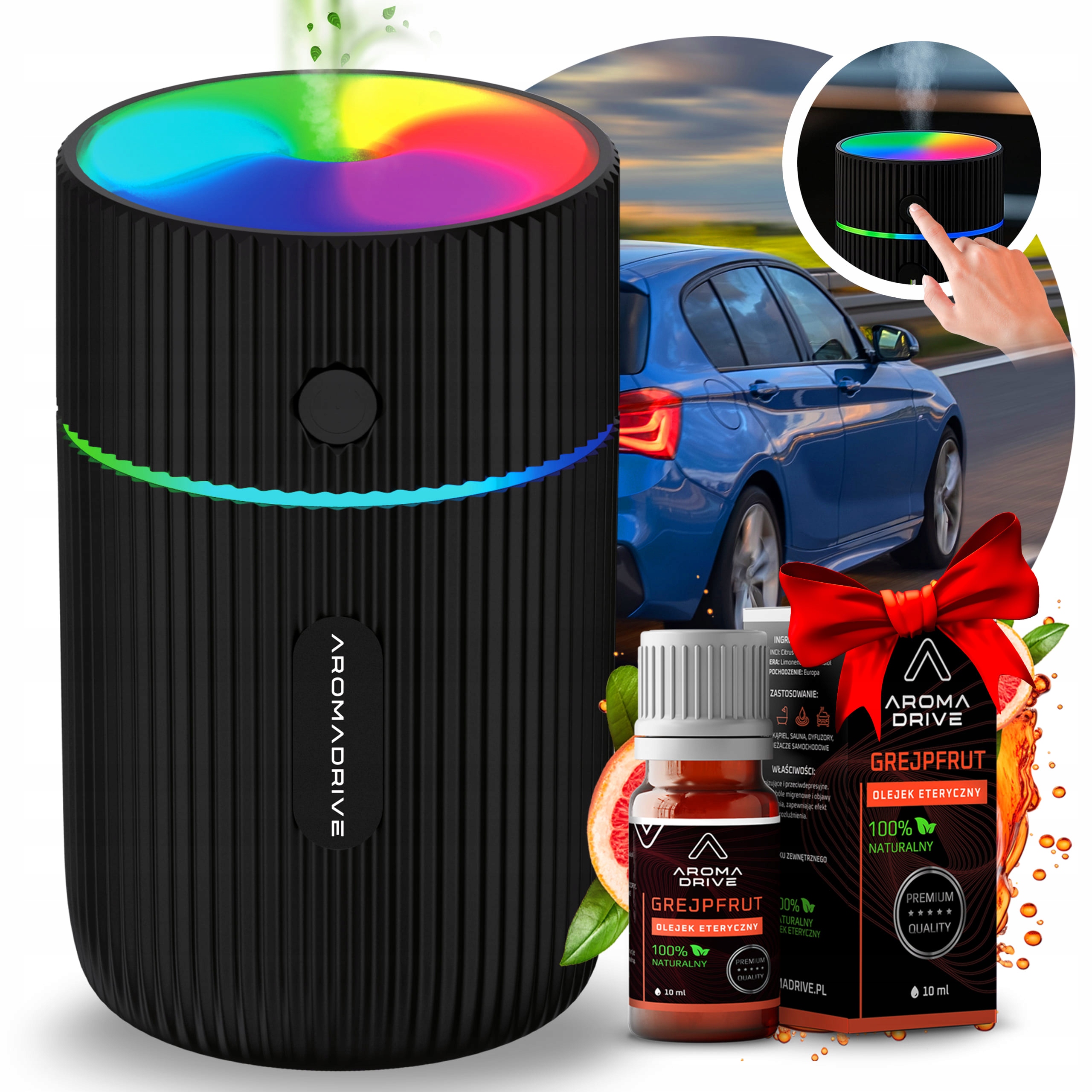 Dyfuzor zapachowy do samochodu Usb Led Nawilżacz do auta Olejek