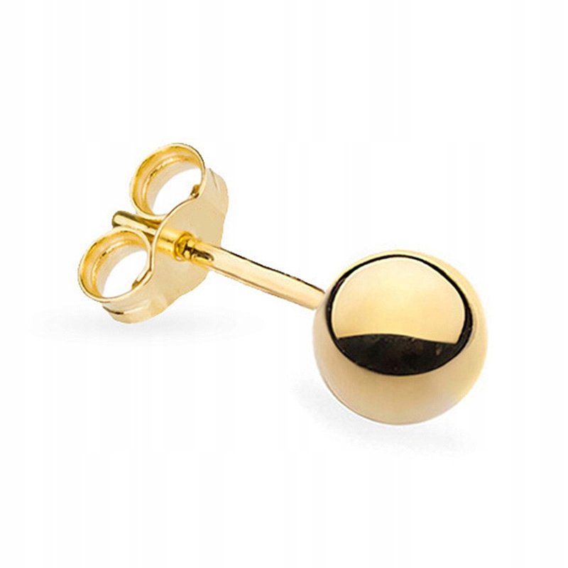 Zlatá Náušnice pr. 585 Kulička 5mm Tužka 14k