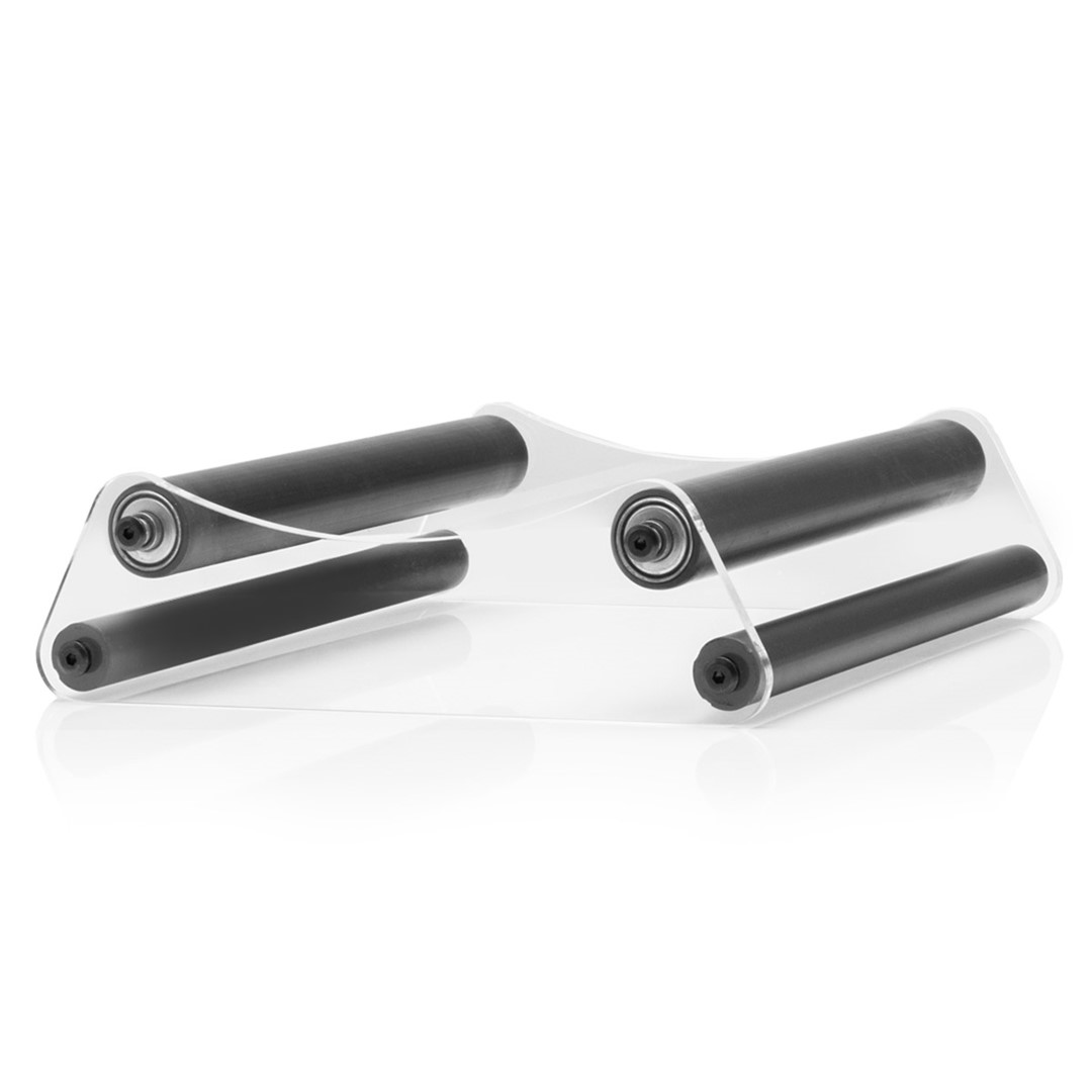 Acrylic Rolling Wheel Stand stojan na disky na zlato, fotografia
